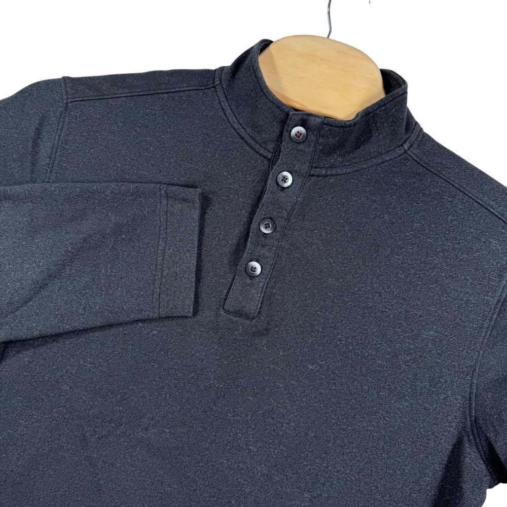 Van Heusen Mens Large Never Tuck Classic Fit Button Mock Neck Pullover Top